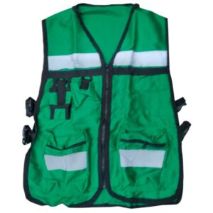 CHALECO BRIGADISTA VERDE BANDERA REFLEJANTE CON BOLSA TU