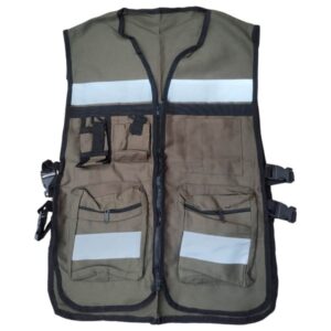 CHALECO BRIGADISTA VERDE MILITAR REFLEJANTE CON BOLSA TU